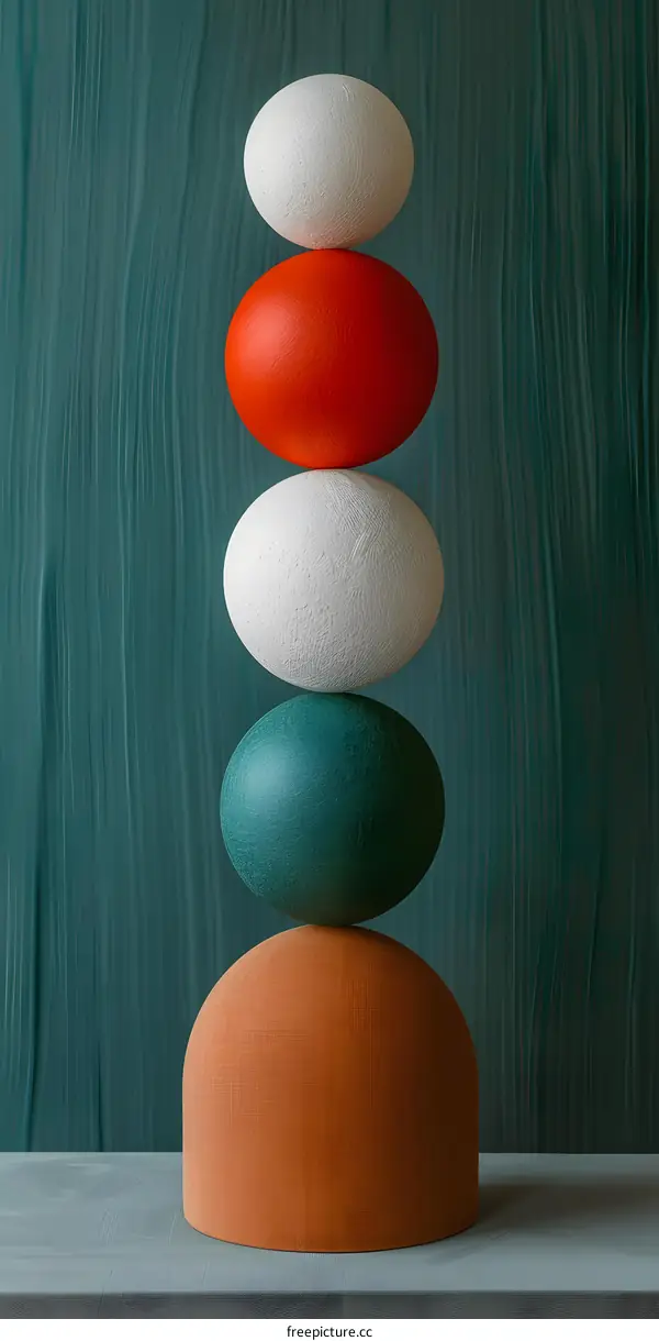 Balancing Stones on Green Background