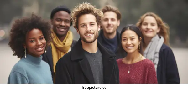 Diverse Group Portrait in City Setting
