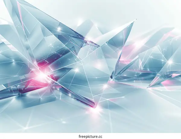 Abstract Pink and Blue Crystal Fractal Art