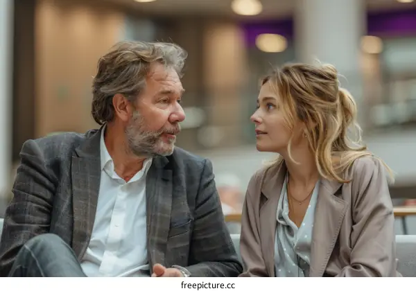 A Man and a Woman are Talking