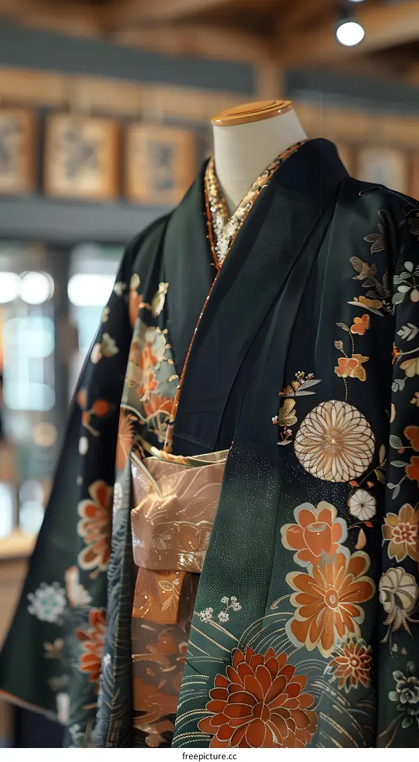 A kimono with a floral pattern