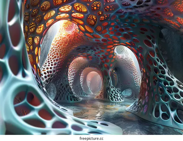 Surreal Organic Architecture: A Hallway of Evolution