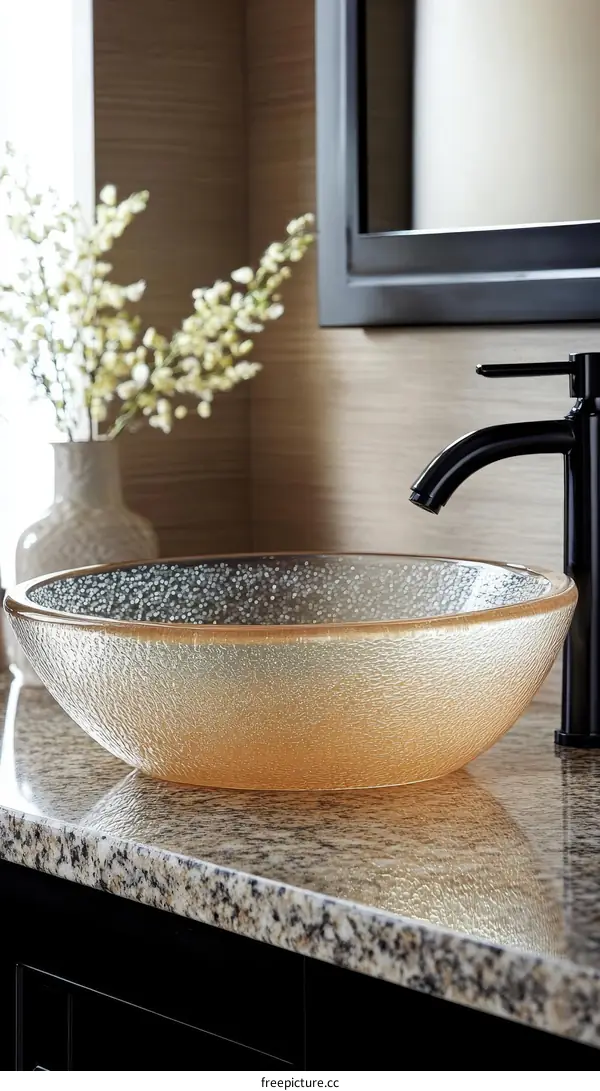Modern Bathroom Sink with Glass Bowl