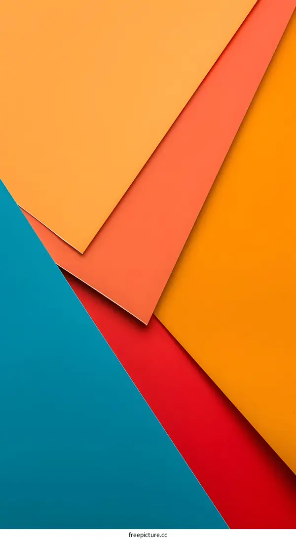 Abstract Geometric Shapes With  Colorful Paper Texture