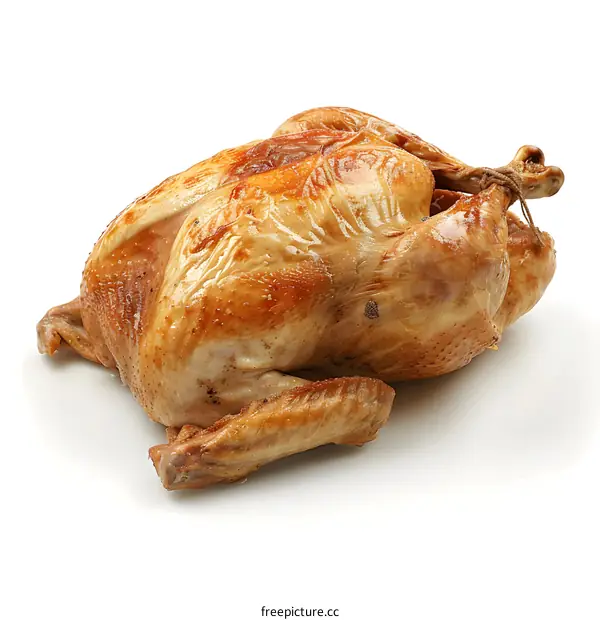 Roasted Turkey on White Background