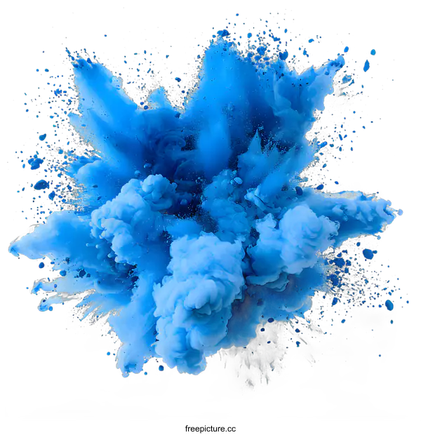 [Transparent Background PNG]Blue powder explosion