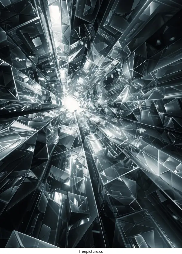 Abstract Geometric Shapes in Black and White