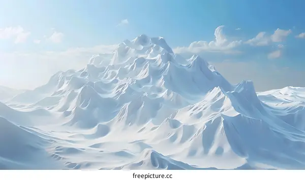 The vast snow mountain scenery is magnificent and beautiful