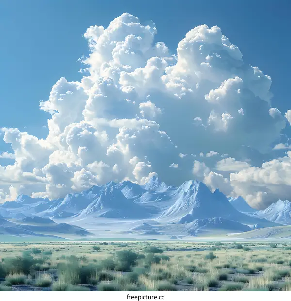 Cumulus Clouds Over Mountains