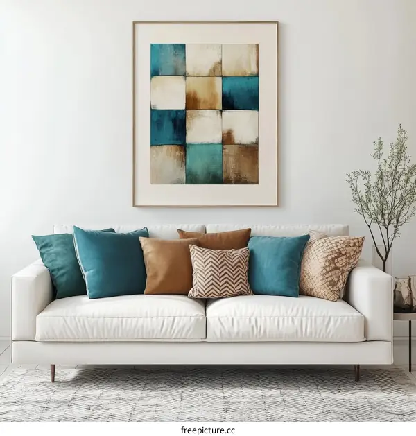 Modern Abstract Art Decorated Living Room