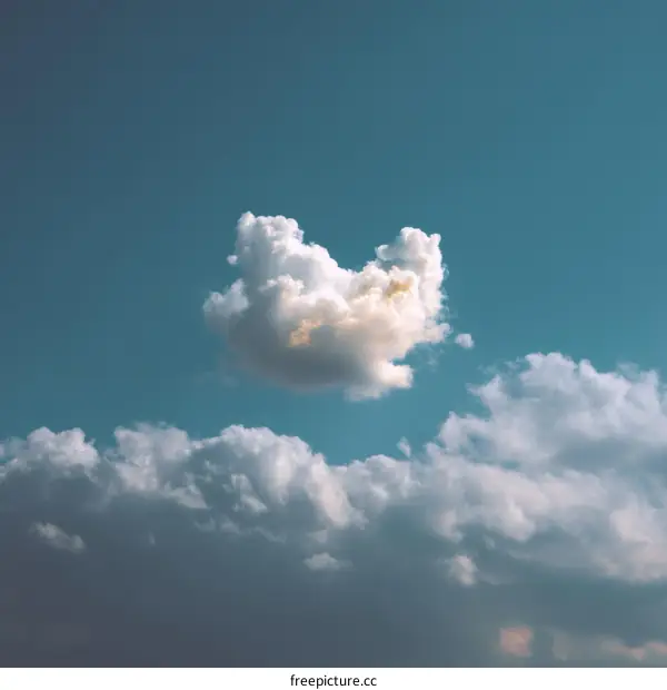 Beautiful Fluffy Cloud in the Azure Sky