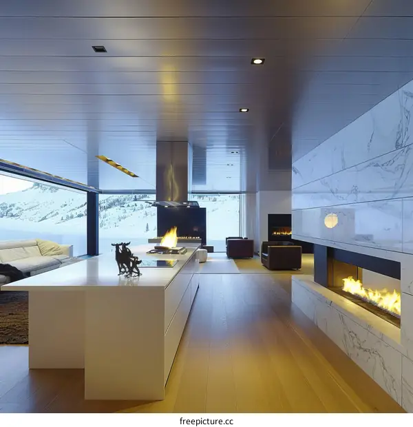 Modern House Interior Design with Stunning Mountain Views