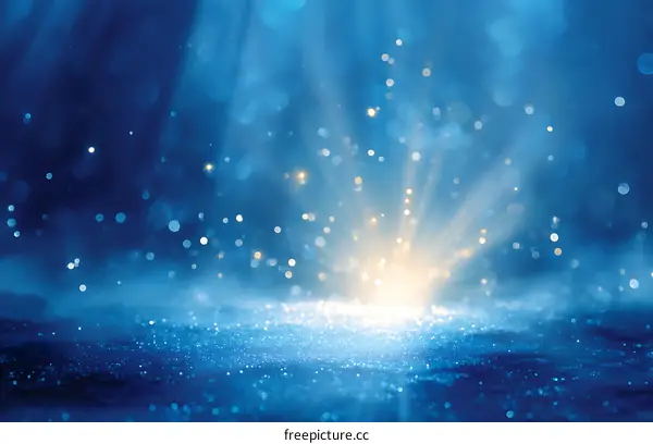Abstract Blue Light and Glitter Background