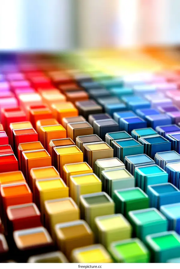 Colorful Cube Color Palette Display