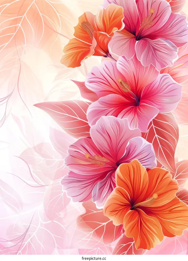 Hand-painted tropical flower illustrations