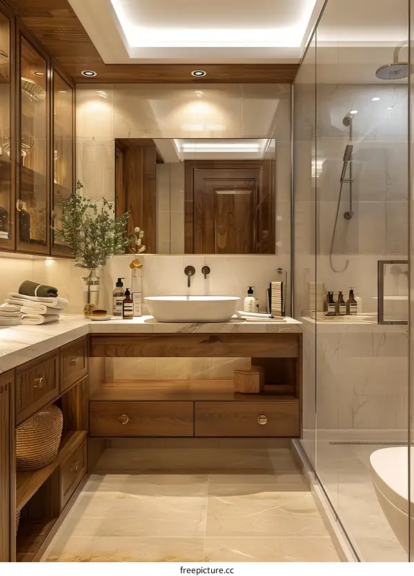 Stylish Teak Bathroom Vanity Unit