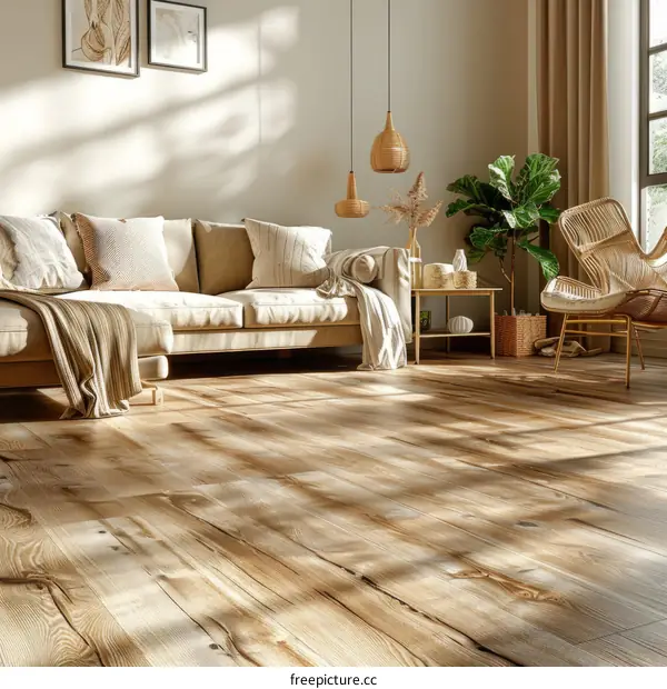 Bright and Airy Living Room With Natural Textures