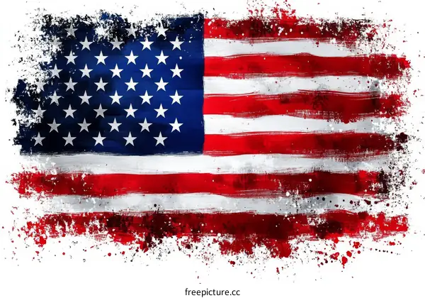Distressed American Flag Illustration