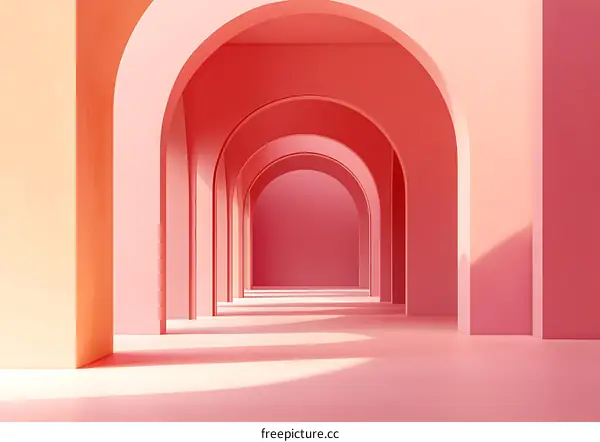 Abstract Pink Archway Minimalist Design