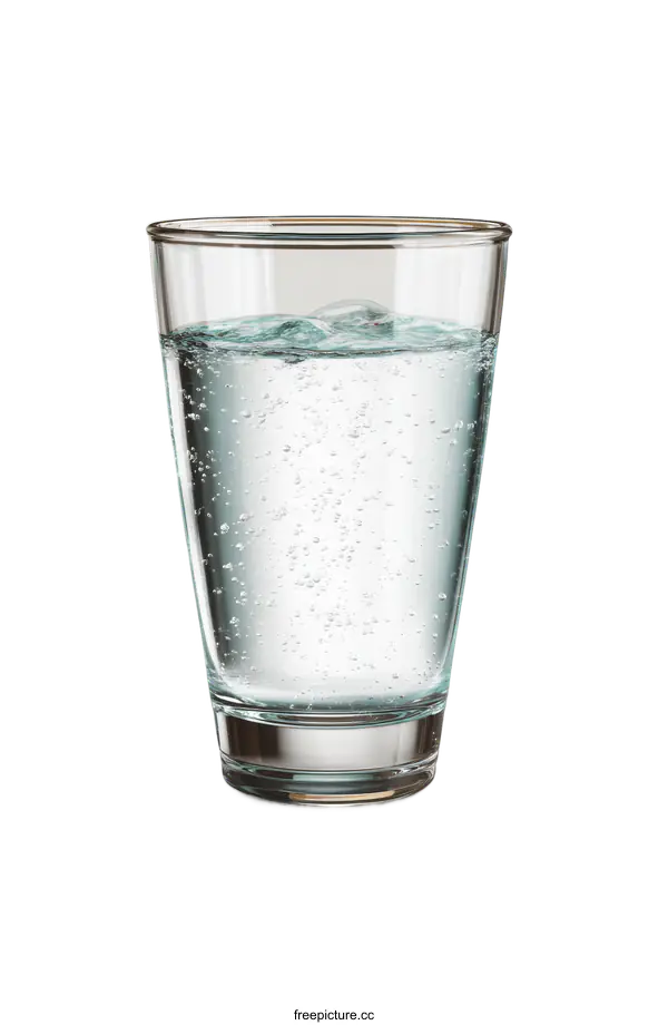[Transparent Background PNG]Sparkling Water in a Glass