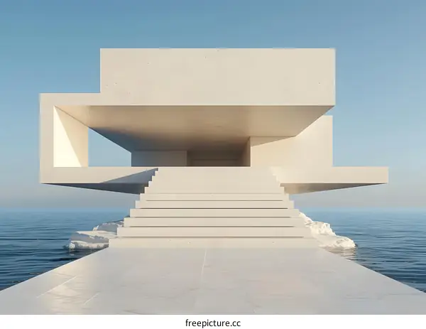 The geometric shapes of the building are simple and pure, and the colors are mainly white, which gives people a sense of comfort and relaxation.