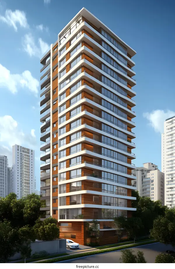 Modern Architecture Building Exterior Design With Wood Panels