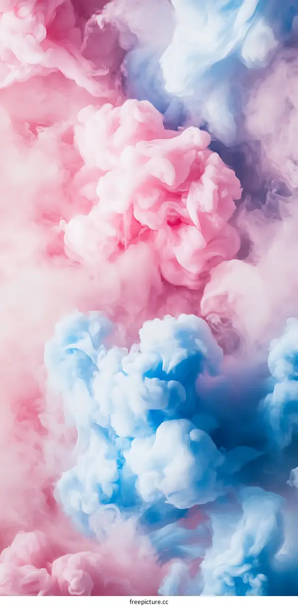 Abstract Pink and Blue Smoke Cloud Background