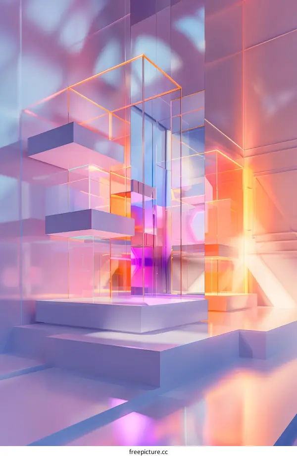 Abstract Glass Structure Lighting