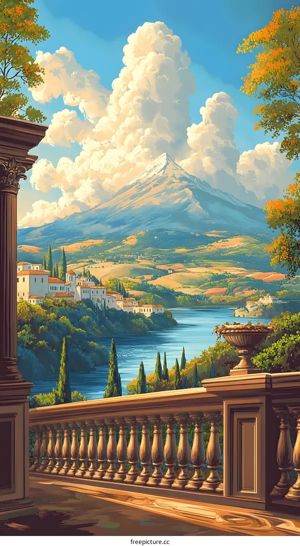 Mountain Landscape View From Balcony