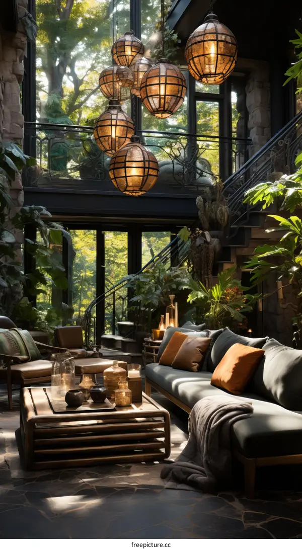 The Enchanting Jungle Living Room: Nature's Embrace in Modern Luxury