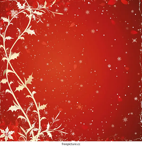 Christmas red snowflake background