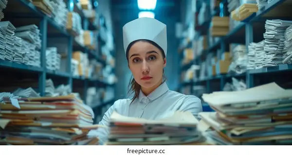 Overwhelmed Nurse in Hospital Archive