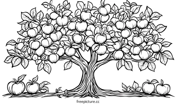 Vintage Apple Tree Illustration