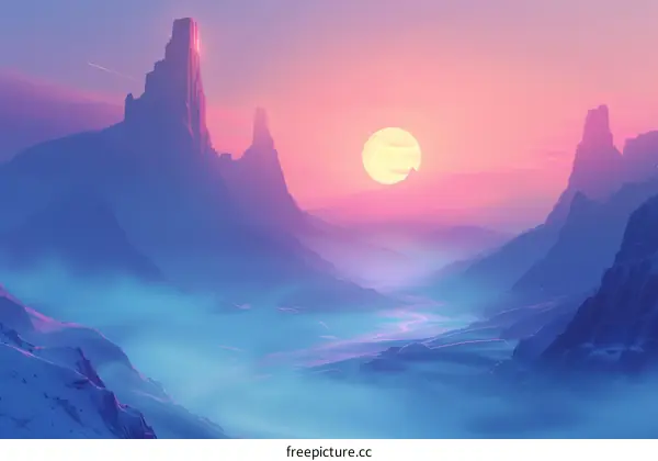 Purple Mountain Valley at Sunset