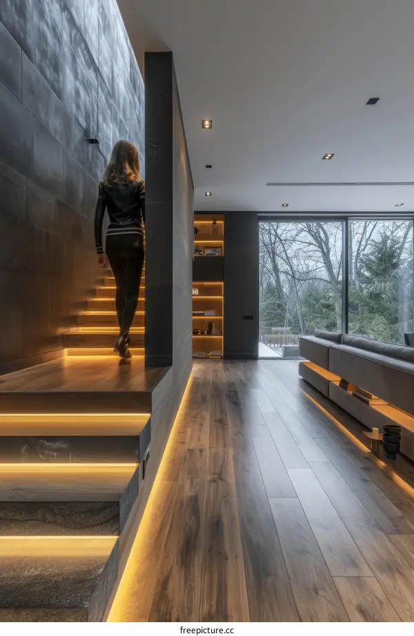 Stairway to the living room