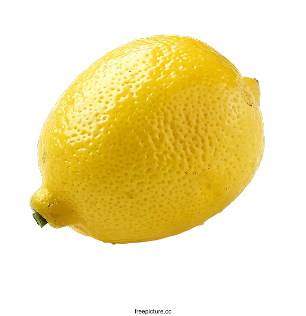 [Transparent Background PNG]A single yellow lemon on white background