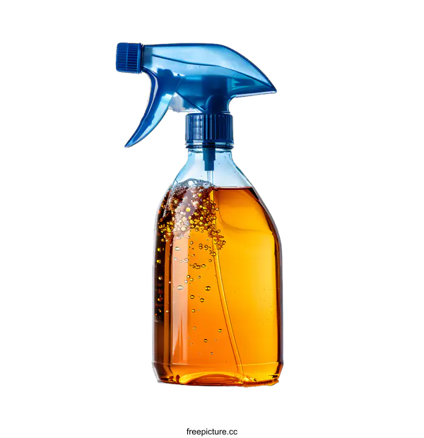 [Transparent Background PNG]Orange Cleaning Spray Bottle Isolated On White