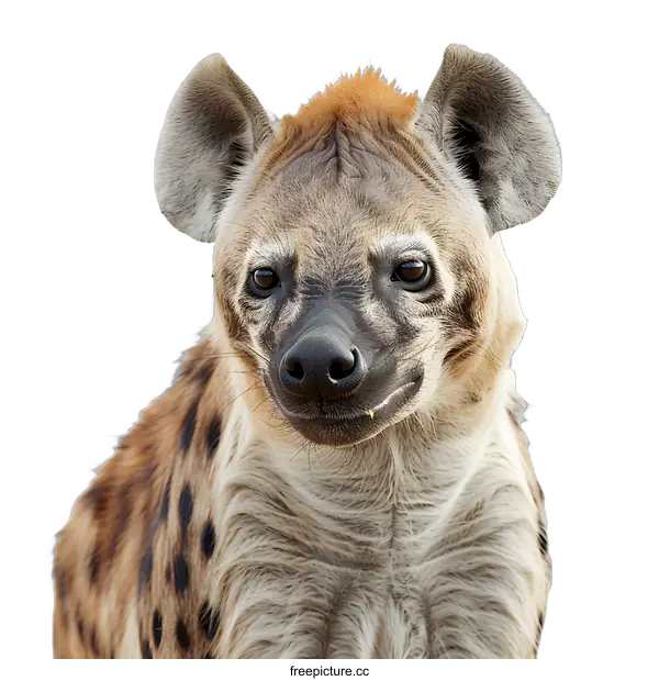 [Transparent Background PNG]Hyena Portrait on White Background