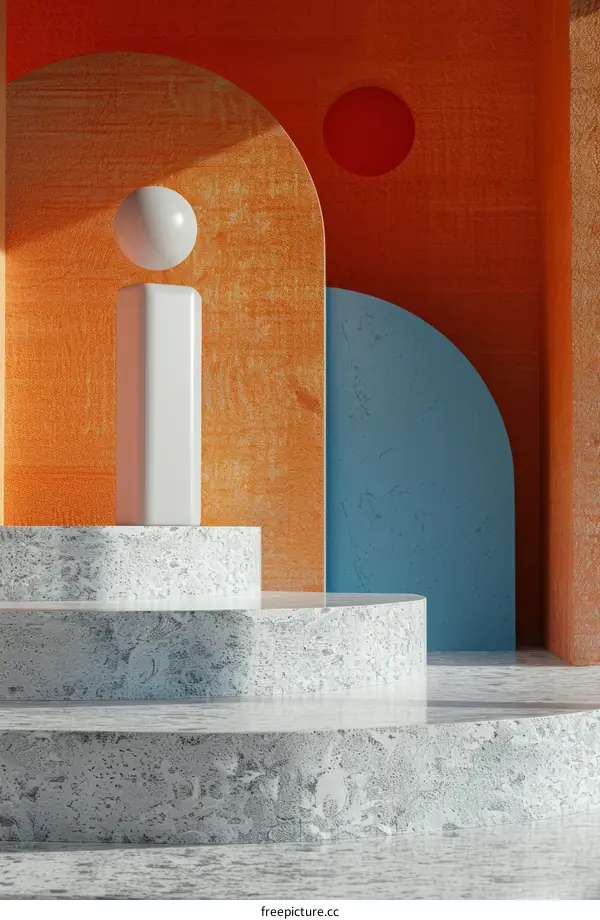 Abstract Geometric Display Podium Design