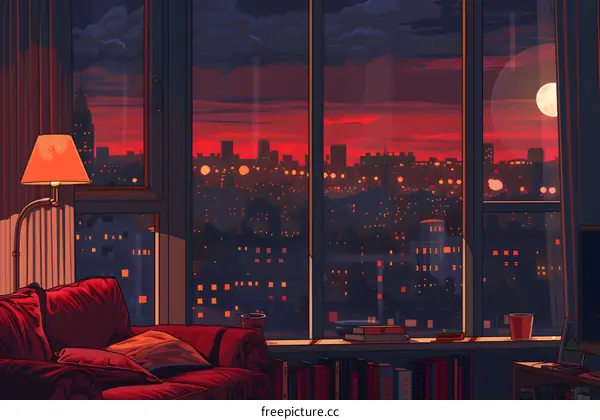 Night View from Apartment Window