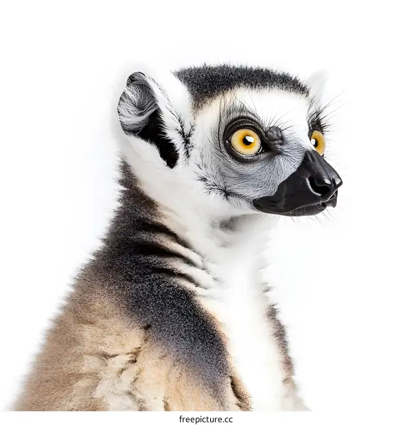 Close Up Portrait of a Ring Tailed Lemur