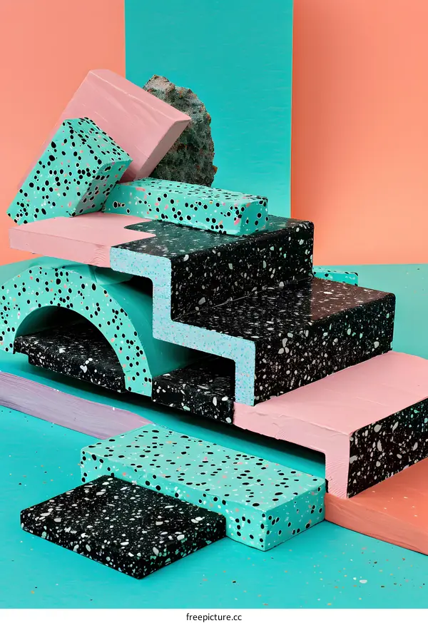 Abstract Colorful Geometric Shapes Design