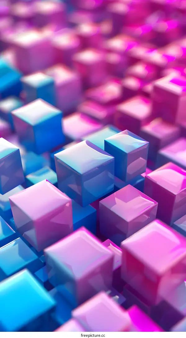 Abstract 3D Colorful Shiny Cubes Background