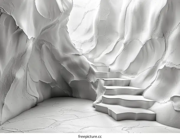 Abstract White Sculptural Staircase Design