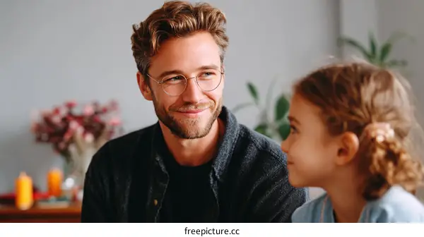 Father and Daughter Connected Conversation at Home