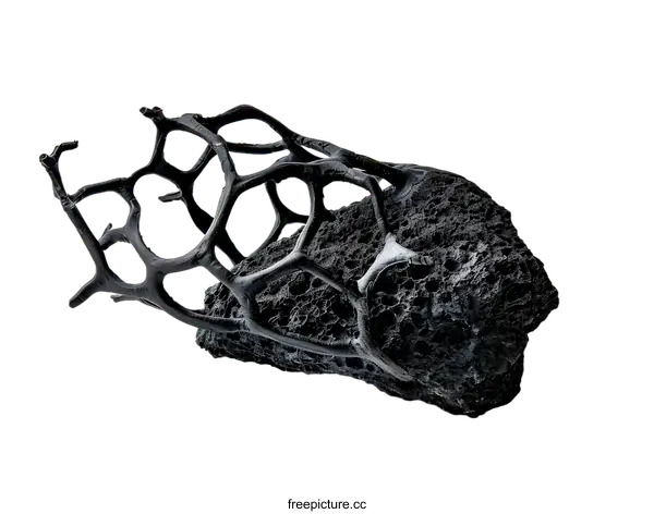 [Transparent Background PNG]Black Coral on Volcanic Rock