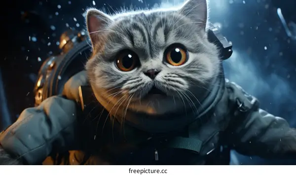 A Curious Cat Exploring Space