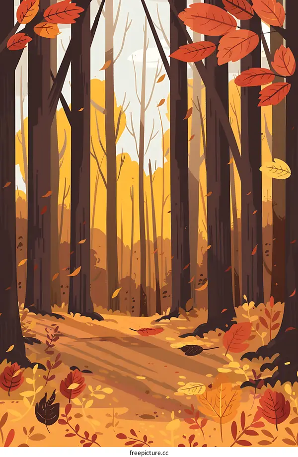 Autumn Forest Path Illustration