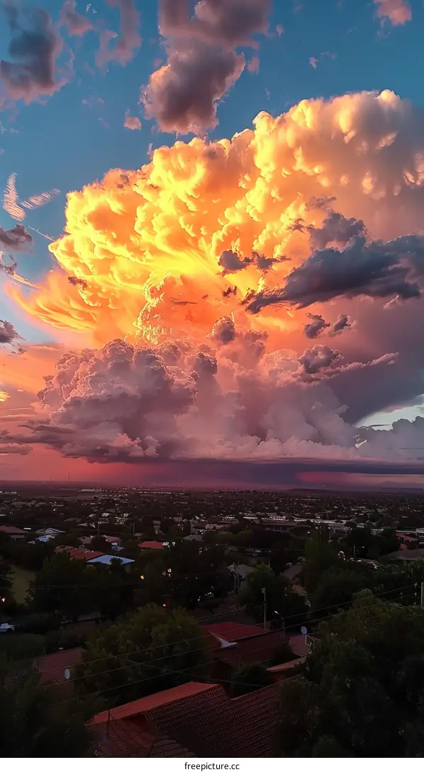 Storm Clouds Over Cityscape