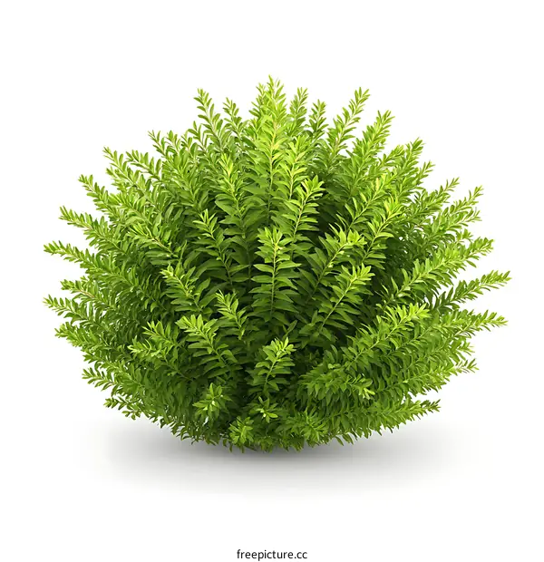 Green Bush Plant Isolated on White Background